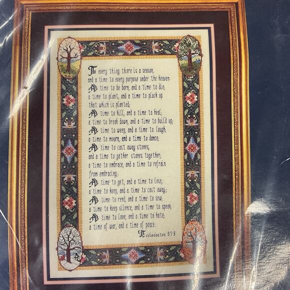 Needle Art Cross My Heart To Every Thing There Is A Season Crossstitch Kit CSL63 - Picture 2 of 3